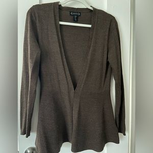 Nanette Lepore Wool Blend Peplum Cardigan | Medium| Coastal Grandma Nancy Meyers